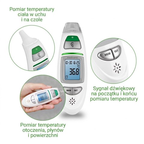 Termometr wielofunkcyjny Infrared Medisana TM 750 jednostki miary °C, °F | pamięć do 30 pomiarów