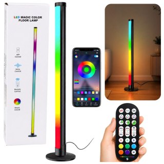 Lampa Podłogowa LED Narożna Stojąca RGB Tryb Muzyczny Aplikacja Pilot 90cm