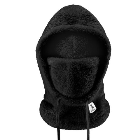Ciepła kominiarka z futerka zimowa narciarska Arctic Velvet rozmiar L - czarna Qunature