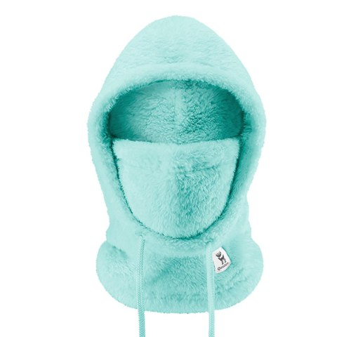 Ciepła kominiarka z futerka zimowa narciarska Arctic Velvet rozmiar M - miętowa Qunature