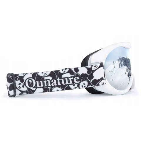 Gogle narciarskie dla dzieci Panda UV400 - czarno-białe Qunature