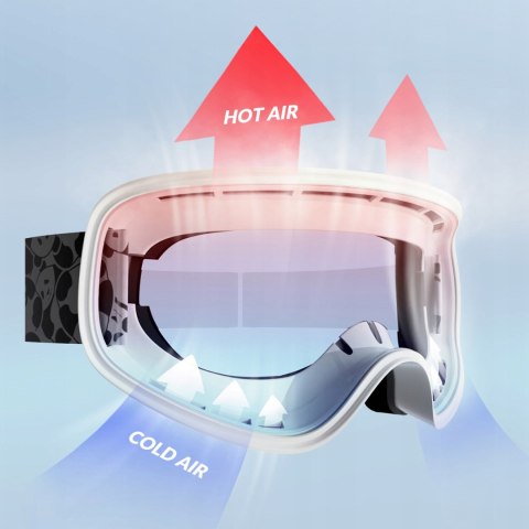 Gogle narciarskie dla dzieci Panda UV400 - czarno-białe Qunature