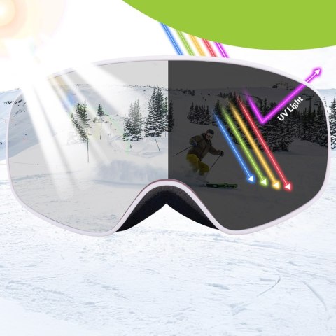 Gogle narciarskie dziecięce nieparujące UV400 M/L - różowe Qunature