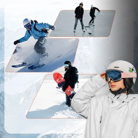 Kask narciarski snowboardowy z nausznikami dla dzieci rozmiar M - biały panda ROCKBROS