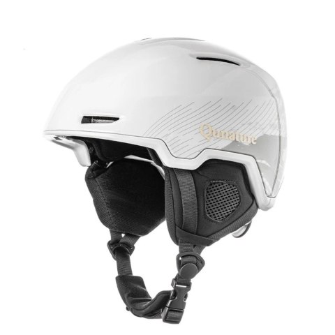 Kask narciarski snowboardowy z nausznikami rozmiar M - biały ROCKBROS