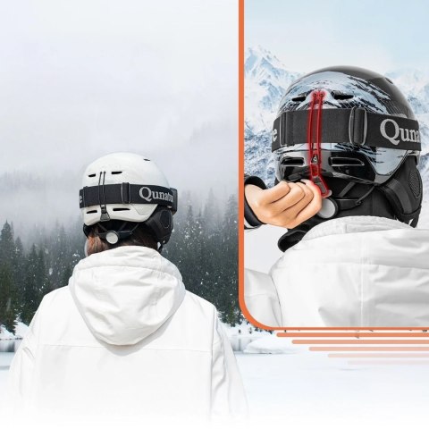 Kask narciarski snowboardowy z nausznikami rozmiar M - biały ROCKBROS
