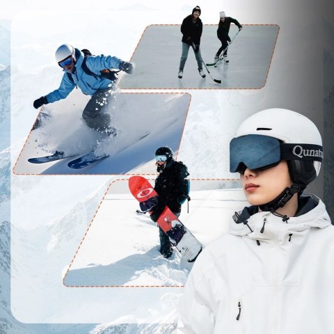 Kask narciarski snowboardowy z nausznikami rozmiar M - biały ROCKBROS