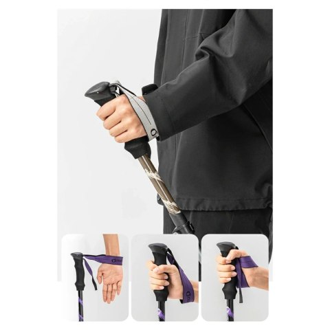 Kij kijek trekkingowy nordic walking aluminiowy 110 - 130 cm fioletowy - 1 szt. Qunature