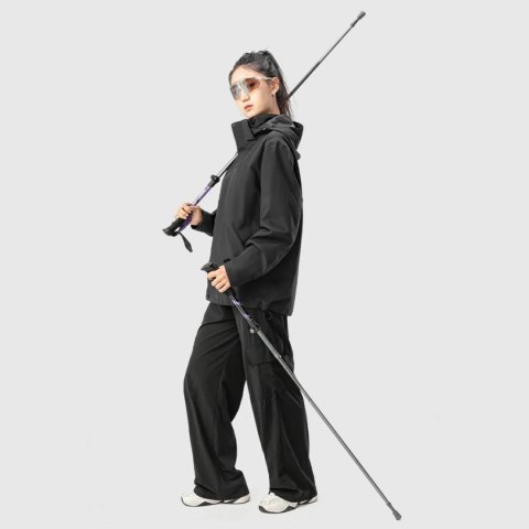 Kij kijek trekkingowy nordic walking aluminiowy 110 - 130 cm fioletowy - 1 szt. Qunature