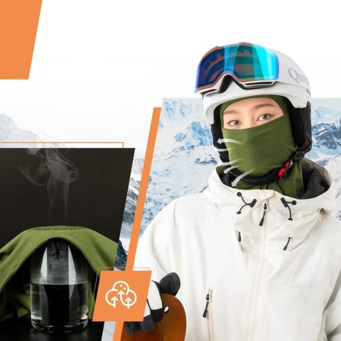 Kominiarka narciarska balaklava na rower motocykl rozmiar L - zielona ROCKBROS