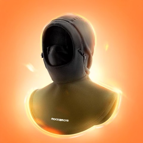 Kominiarka outdoor wiatroszczelna wodoszczelna polar - czarna ROCKBROS