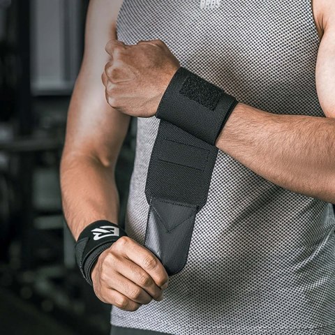 Opaska sportowa stabilizująca na nadgarstek czarna - 2 szt. ROCKBROS