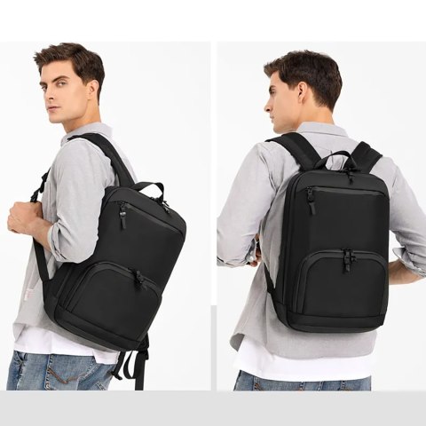 Plecak Premium na laptopa 15.6'' wodoodporny 42x11x30 cm - czarny WOZINSKY