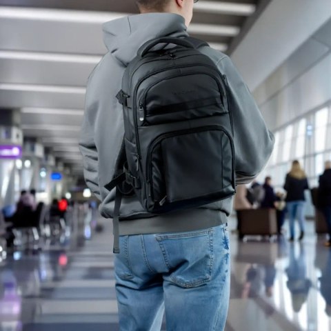Plecak podróżny do samolotu z kieszenią na laptop 20l 40x20x25 cm - czarny WOZINSKY