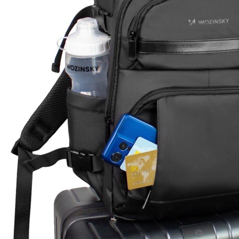 Plecak podróżny do samolotu z kieszenią na laptop 20l 40x20x25 cm - czarny WOZINSKY