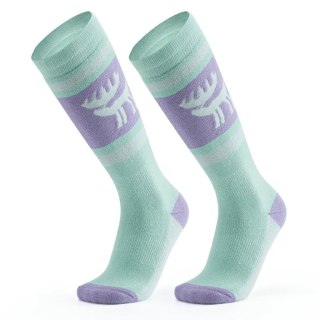 Skarpetki narciarskie rozmiar 43-48 L/XL - fioletowo-zielone ROCKBROS