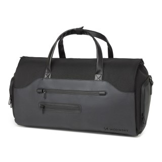 Torba podróżna Premium na garnitur i obuwie z kieszenią na mokre rzeczy 50l - czarna WOZINSKY