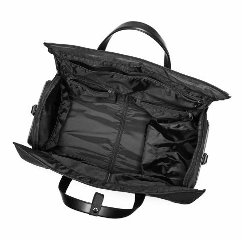 Torba podróżna Premium na garnitur i obuwie z kieszenią na mokre rzeczy 50l - czarna WOZINSKY