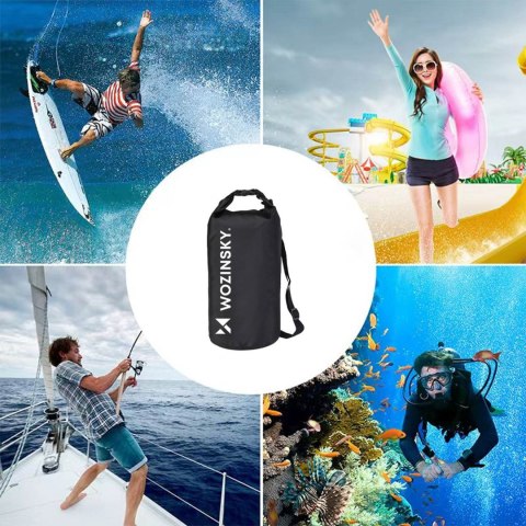 Worek torba wodoodporna outdoor na kajak SUP 20l - czarny WOZINSKY