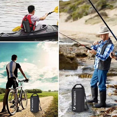 Worek torba wodoodporna outdoor na kajak SUP 20l - czarny WOZINSKY