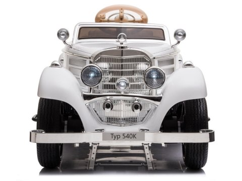 Auto Na Akumulator Mercedes Benz 540K Klasyk Premium Światła LED MP3 Biały
