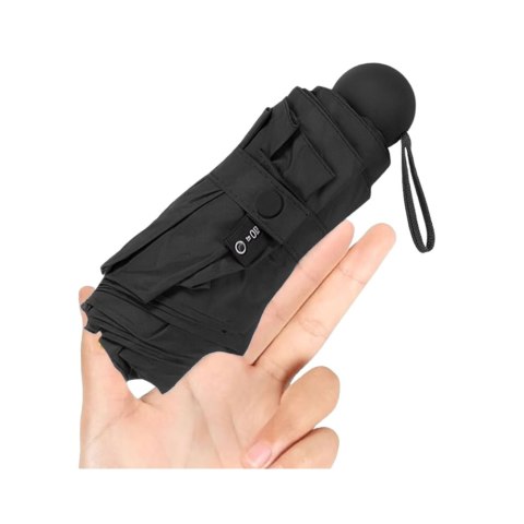 Parasolka Kieszonkowa Składana z Ochroną UV UPF 50+ Etui Czarna 90 cm