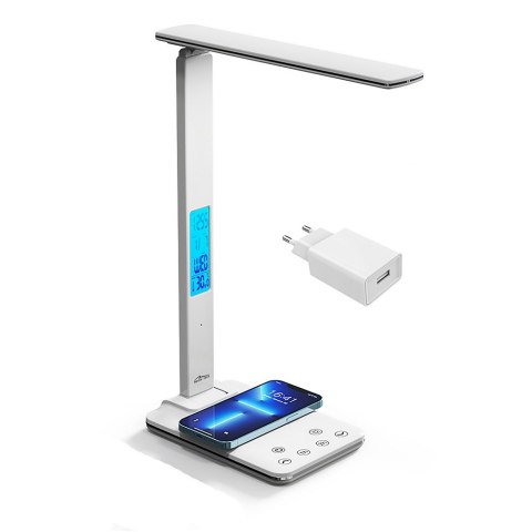 Lampa biurkowa LED z ładowarką indukcyjną LEDITOU MT222 (Biała)