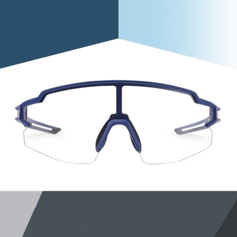 Okulary rowerowe fotochromowe z filtrami UV 400 UVA i UVB niebieskie ROCKBROS