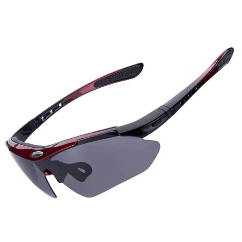 Okulary rowerowe fotochromowe z filtrem UV 400 czerwone ROCKBROS