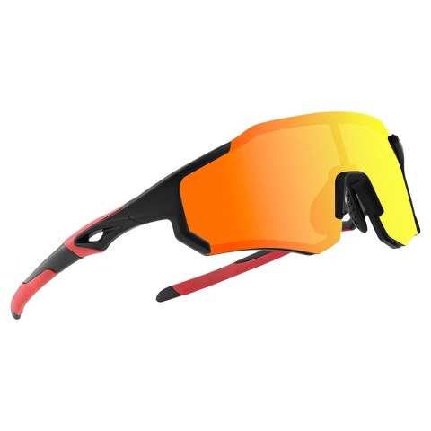 Okulary rowerowe z polaryzacją i filtrem UV 400 czerwone ROCKBROS