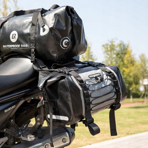 Podwójna wodoodporna torba motocyklowa dwie sakwy duża pojemność 60L szara ROCKBROS