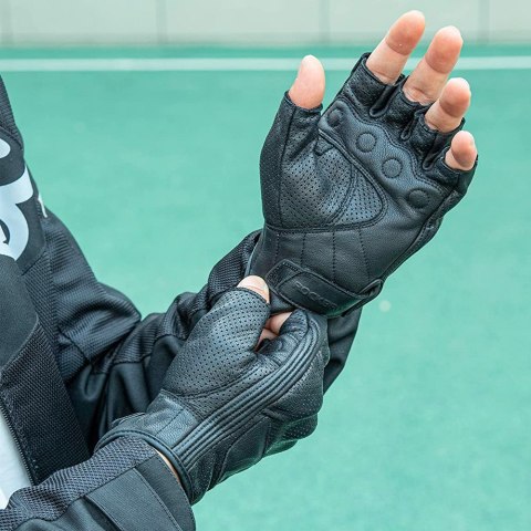 Rękawiczki motocyklowe bez palców z ochroną kostek rozmiar L czarne ROCKBROS