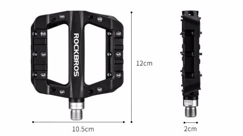 Zestaw pedałów rowerowych MTB atntypoślizgowe nylon i stal czarny ROCKBROS