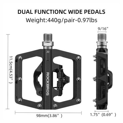 Zestaw pedałów rowerowych MTB z zatrzaskami SPD Shimano - czarne ROCKBROS