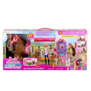 Lalka Barbie zestaw ze stajnią, koniem i akcesoriami Mattel