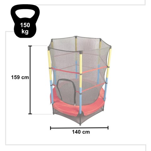 Trampolina do domu ogrodu dla dzieci siatka 140cm 55inch