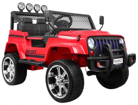 Autko terenowe Raptor Drifter Czerwony + Pilot + Napęd 4x4 + Schowek + Wolny Start + MP3 LED