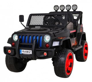 Autko terenowe Raptor Drifter Płomienie + Pilot + Napęd 4x4 + Schowek + Wolny Start + MP3 LED