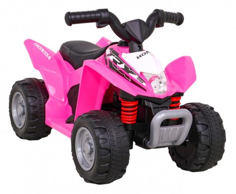 Quad Honda 250X TRX na akumulator Różowy + Klakson + LED + Ekoskóra