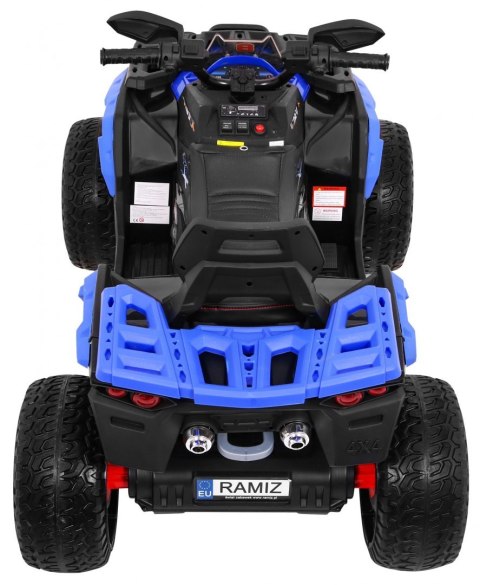 Quad Maverick 4x4 Elektryczny Pojazd dla dzieci Niebieski + Koła EVA + Panel audio + LED