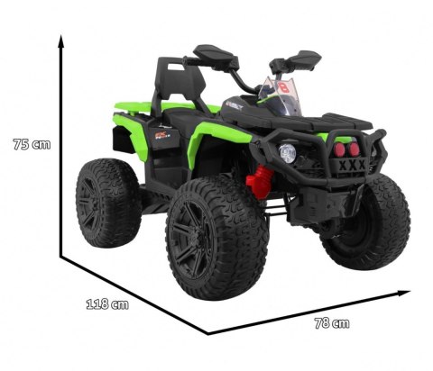 Quad Maverick 4x4 Elektryczny Pojazd dla dzieci Zielony + Koła EVA + Panel audio + LED