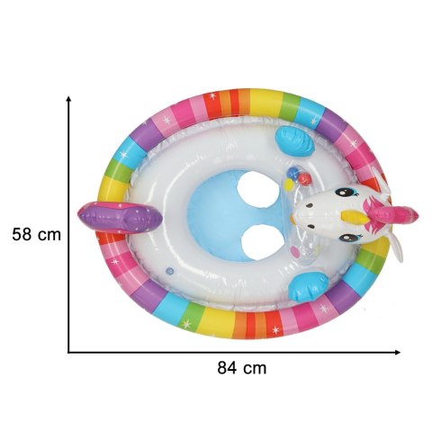 Kółko do pływania dla niemowląt koło pontonik dla dzieci dmuchany z siedziskiem jednorożec max 23kg 3-4lata INTEX