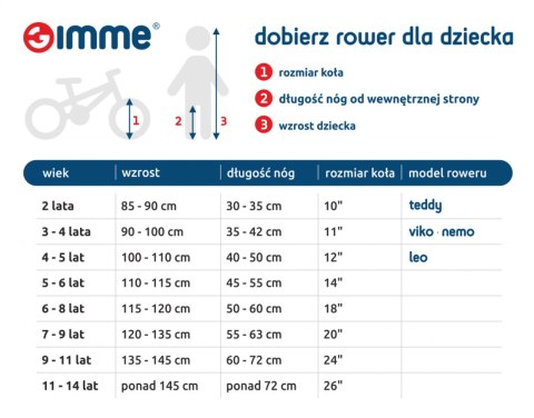 Rowerek biegowy z hamulcem Nemo 11" Niebieski 3+ GIMME