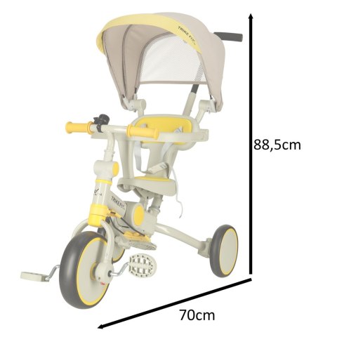 Rowerek trójkołowy TRIKE FIX V4 żółto-szary z daszkiem Kik sp. z o.o. sp. k.