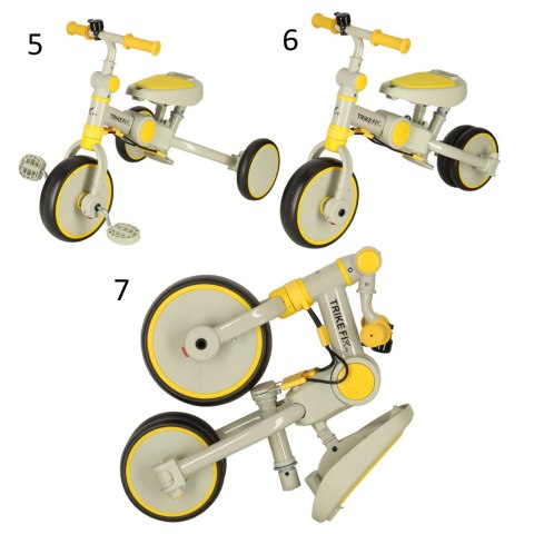 Rowerek trójkołowy TRIKE FIX V4 żółto-szary z daszkiem Kik sp. z o.o. sp. k.