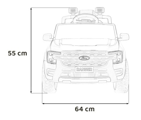 Ford Ranger LIFT Autko na akumulator dla dzieci Niebieski