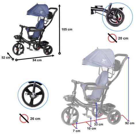 Rowerek trójkołowy Trike Fix Lite Granatowy