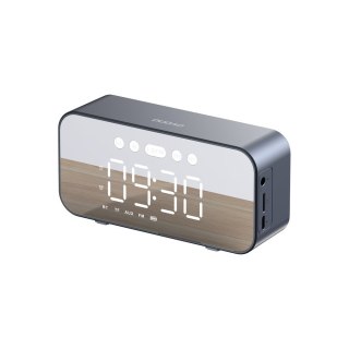 6w1 Zegarek budzik radio FM głośnik Bluetooth AUX czytnik kart TF SD srebrny DUDAO
