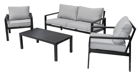 Meble Ogrodowe Aluminiowe Sofa + Dwa Fotele + Stolik - Sklep Gebe