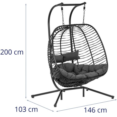 Fotel kosz wiszący ogrodowy huśtawka dwuosobowa do 200 kg UNIPRODO